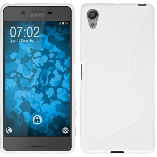 PhoneNatic Case kompatibel mit Sony Xperia X - weiß Silikon Hülle S-Style + 2 Schutzfolien