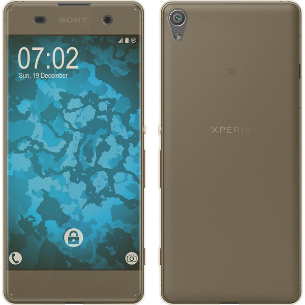 PhoneNatic Case kompatibel mit Sony Xperia XA - gold Silikon Hülle 360∞ Fullbody Cover