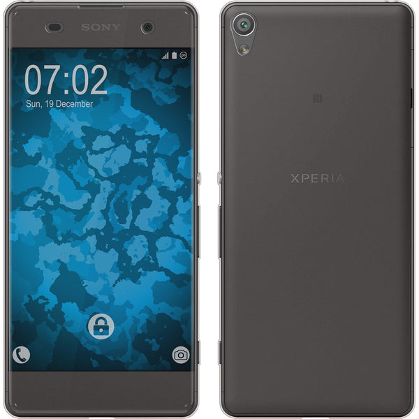 PhoneNatic Case kompatibel mit Sony Xperia XA - grau Silikon Hülle 360∞ Fullbody Cover