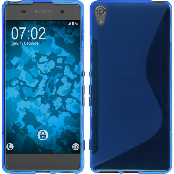 PhoneNatic Case kompatibel mit Sony Xperia XA - blau Silikon Hülle S-Style + 2 Schutzfolien