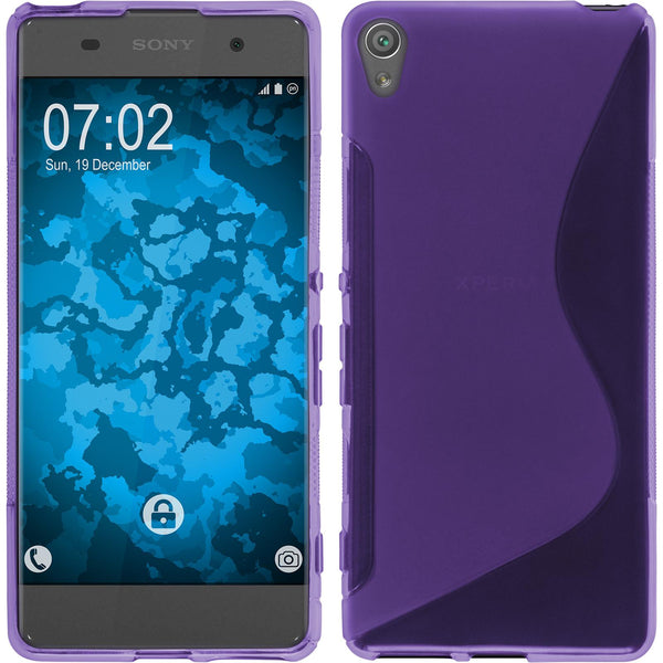 PhoneNatic Case kompatibel mit Sony Xperia XA - lila Silikon Hülle S-Style + 2 Schutzfolien