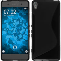 PhoneNatic Case kompatibel mit Sony Xperia XA - schwarz Silikon Hülle S-Style + 2 Schutzfolien