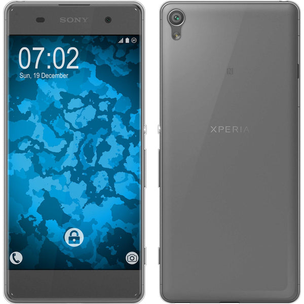 PhoneNatic Case kompatibel mit Sony Xperia XA - clear Silikon Hülle Slimcase + 2 Schutzfolien