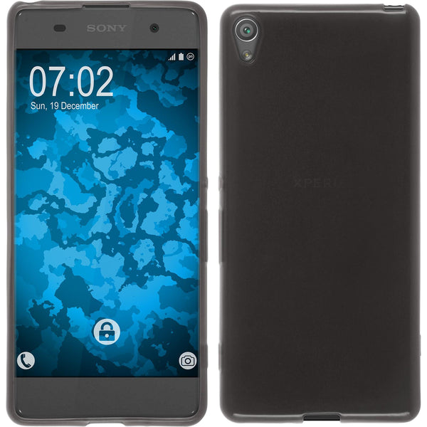 PhoneNatic Case kompatibel mit Sony Xperia XA - schwarz Silikon Hülle transparent + 2 Schutzfolien