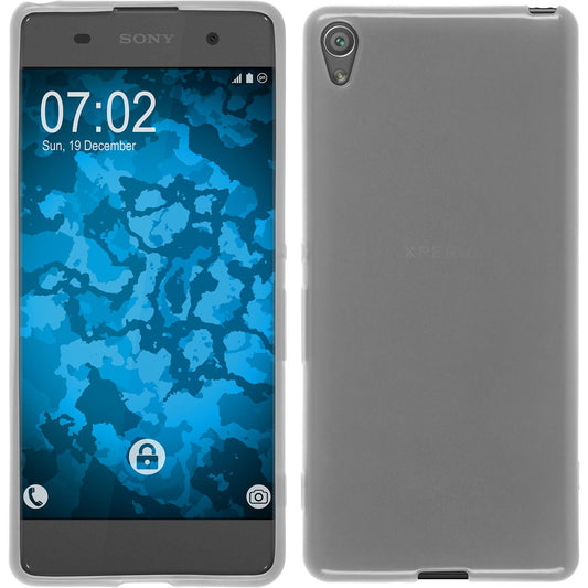 PhoneNatic Case kompatibel mit Sony Xperia XA - weiﬂ Silikon Hülle transparent + 2 Schutzfolien