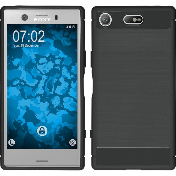 PhoneNatic Case kompatibel mit Sony Xperia XZ1 Compact - grau Silikon Hülle Ultimate Cover