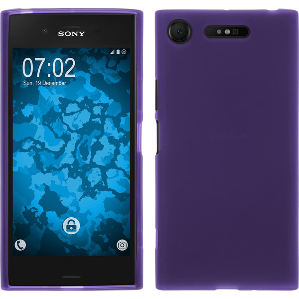 PhoneNatic Case kompatibel mit Sony Xperia XZ1 - lila Silikon Hülle matt Cover