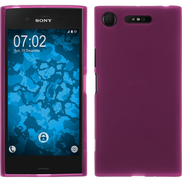 PhoneNatic Case kompatibel mit Sony Xperia XZ1 - pink Silikon Hülle matt Cover