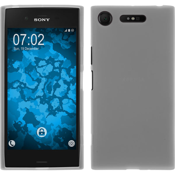 PhoneNatic Case kompatibel mit Sony Xperia XZ1 - weiß Silikon Hülle matt Cover