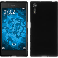 PhoneNatic Case kompatibel mit Sony Xperia XZs - schwarz Silikon Hülle matt + 2 Schutzfolien