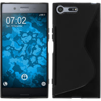PhoneNatic Case kompatibel mit Sony Xperia XZ Premium - schwarz Silikon Hülle S-Style + 2 Schutzfolien