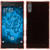 PhoneNatic Case kompatibel mit Sony Xperia XZ - orange Silikon Hülle Shock-Proof + 2 Schutzfolien