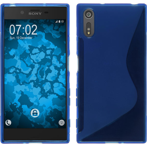PhoneNatic Case kompatibel mit Sony Xperia XZs - blau Silikon Hülle S-Style + 2 Schutzfolien