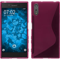 PhoneNatic Case kompatibel mit Sony Xperia XZs - pink Silikon Hülle S-Style + 2 Schutzfolien
