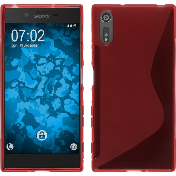 PhoneNatic Case kompatibel mit Sony Xperia XZs - rot Silikon Hülle S-Style + 2 Schutzfolien