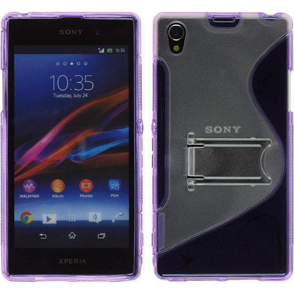 PhoneNatic Case kompatibel mit Sony Xperia Z1 - lila Silikon Hülle  + 2 Schutzfolien