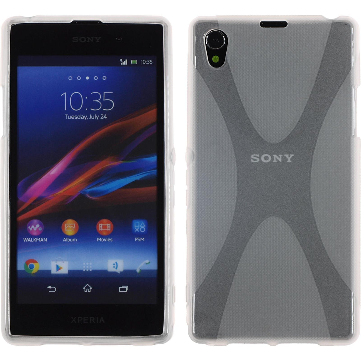 PhoneNatic Case kompatibel mit Sony Xperia Z1 - clear Silikon Hülle X-Style + 2 Schutzfolien