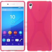 PhoneNatic Case kompatibel mit Sony Xperia Z3+ / Plus - pink Silikon Hülle X-Style + 2 Schutzfolien