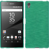 PhoneNatic Case kompatibel mit Sony Xperia Z5 - grün Silikon Hülle brushed + 2 Schutzfolien