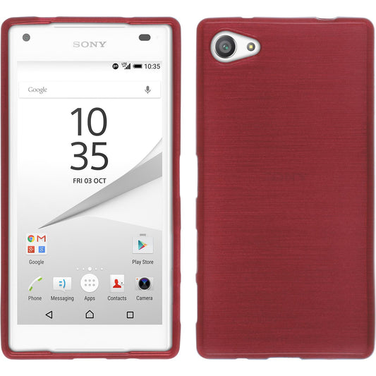 PhoneNatic Case kompatibel mit Sony Xperia Z5 Compact - rosa Silikon Hülle brushed + 2 Schutzfolien