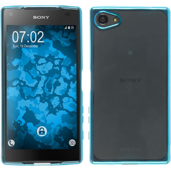PhoneNatic Case kompatibel mit Sony Xperia Z5 Compact - blau Silikon Hülle Slim Fit + 2 Schutzfolien