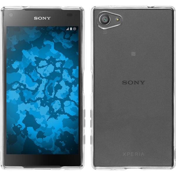 PhoneNatic Case kompatibel mit Sony Xperia Z5 Compact - Crystal Clear Silikon Hülle transparent + 2 Schutzfolien