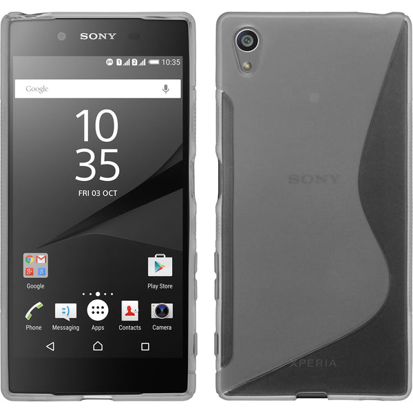 PhoneNatic Case kompatibel mit Sony Xperia Z5 - clear Silikon Hülle S-Style + 2 Schutzfolien