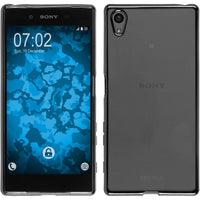 PhoneNatic Case kompatibel mit Sony Xperia Z5 - grau Silikon Hülle Slim Fit + 2 Schutzfolien