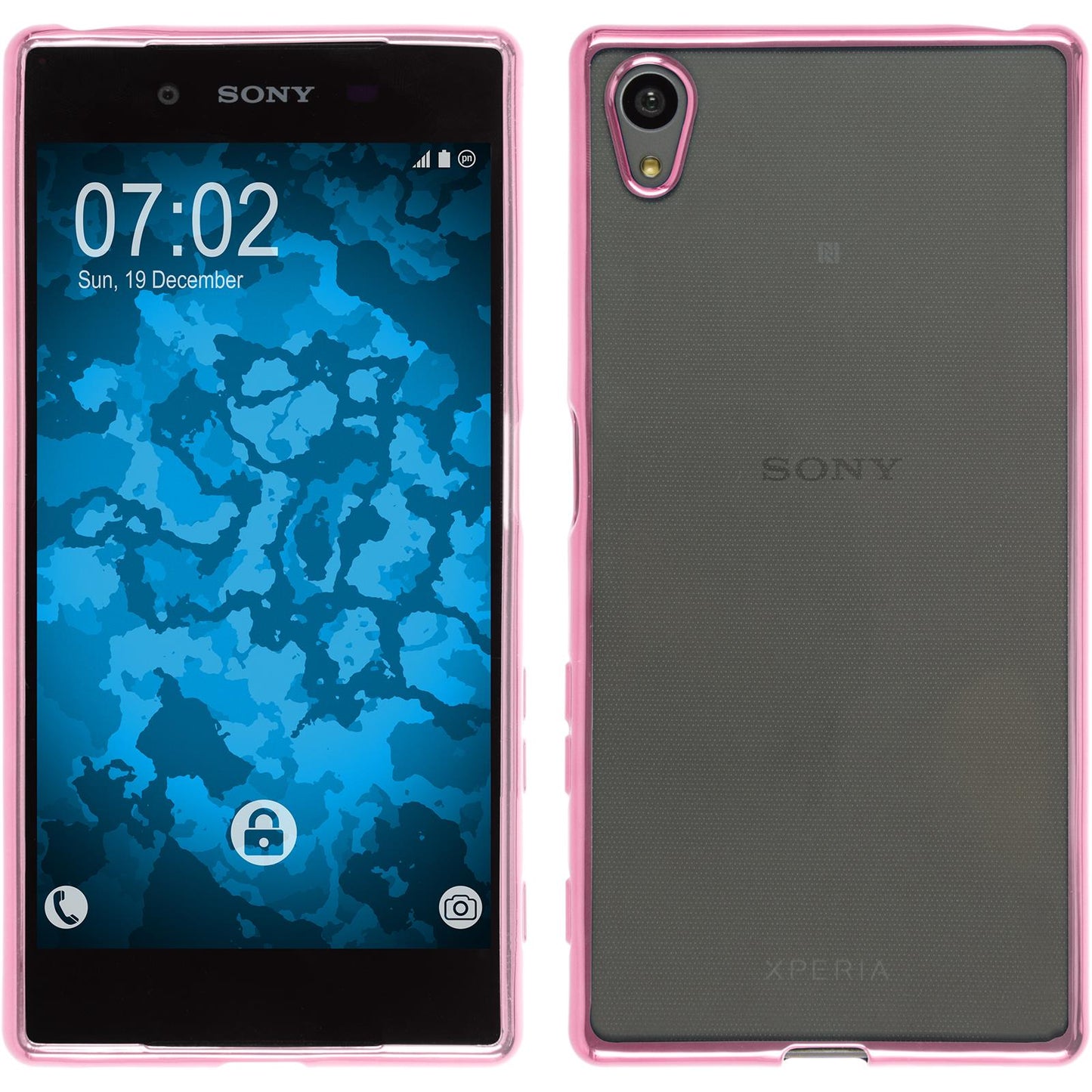PhoneNatic Case kompatibel mit Sony Xperia Z5 - pink Silikon Hülle Slim Fit + 2 Schutzfolien