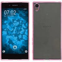 PhoneNatic Case kompatibel mit Sony Xperia Z5 - pink Silikon Hülle Slim Fit + 2 Schutzfolien