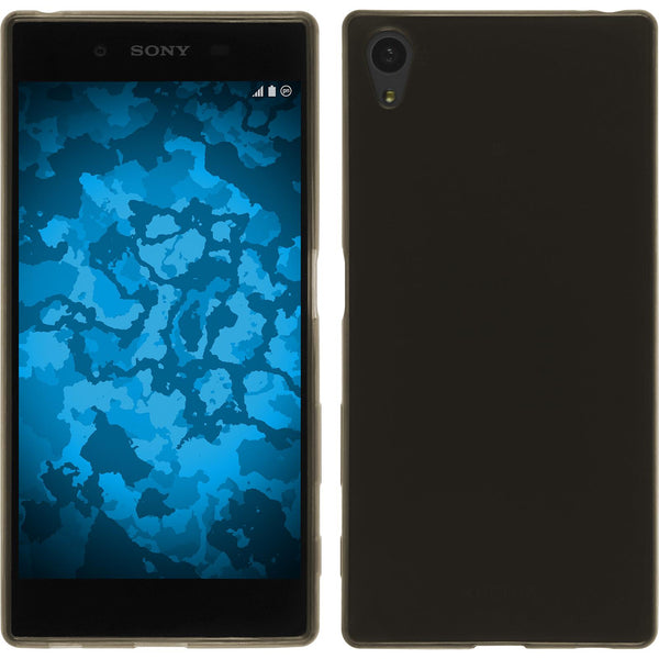 PhoneNatic Case kompatibel mit Sony Xperia Z5 - grau Silikon Hülle Slimcase + 2 Schutzfolien