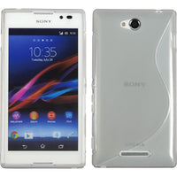 PhoneNatic Case kompatibel mit Sony Xperia C - grau Silikon Hülle S-Style + 2 Schutzfolien