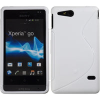 PhoneNatic Case kompatibel mit Sony Xperia go - weiß Silikon Hülle S-Style Cover
