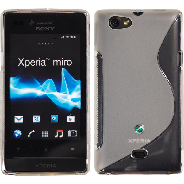 PhoneNatic Case kompatibel mit Sony Xperia miro - clear Silikon Hülle S-Style + 2 Schutzfolien