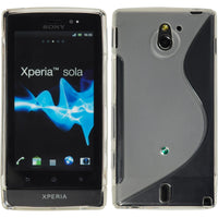PhoneNatic Case kompatibel mit Sony Xperia sola - clear Silikon Hülle S-Style + 2 Schutzfolien