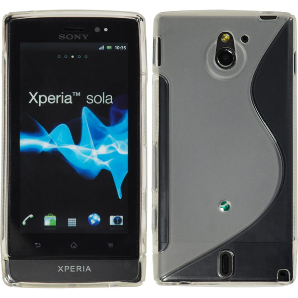 PhoneNatic Case kompatibel mit Sony Xperia sola - clear Silikon Hülle S-Style + 2 Schutzfolien