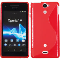PhoneNatic Case kompatibel mit Sony Xperia V - rot Silikon Hülle S-Style + 2 Schutzfolien