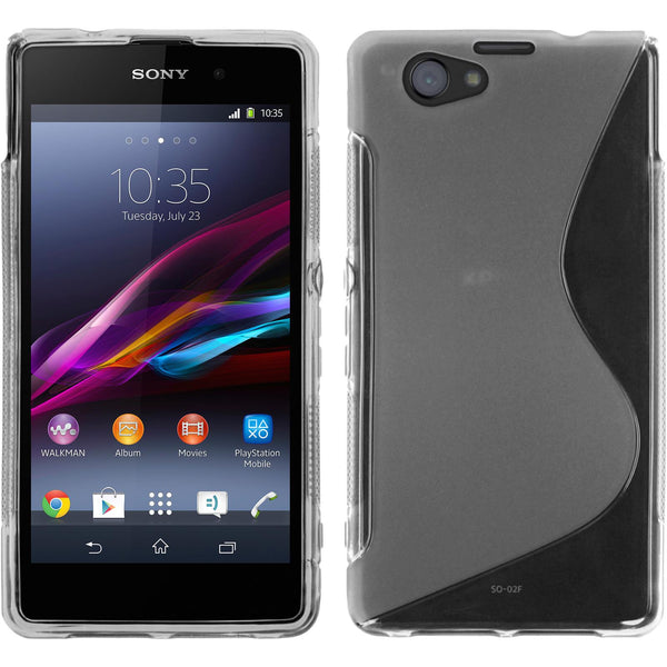 PhoneNatic Case kompatibel mit Sony Xperia Z1 Compact - clear Silikon Hülle S-Style + 2 Schutzfolien