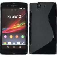 PhoneNatic Case kompatibel mit Sony Xperia Z - schwarz Silikon Hülle S-Style + 2 Schutzfolien