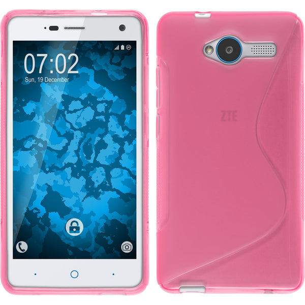 PhoneNatic Case kompatibel mit ZTE Blade L3 - pink Silikon Hülle S-Style + 2 Schutzfolien