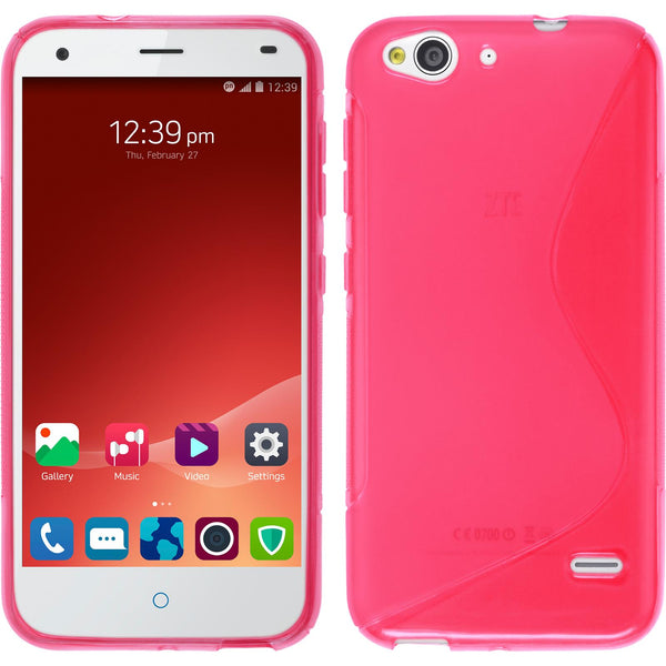 PhoneNatic Case kompatibel mit ZTE Blade S6 Plus - pink Silikon Hülle S-Style Cover