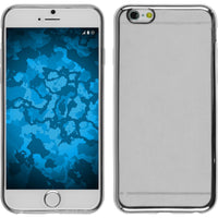 PhoneNatic Case kompatibel mit Apple iPhone 6s / 6 - silber Silikon Hülle Slim Fit + 2 Schutzfolien