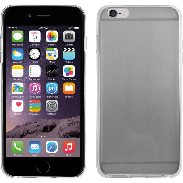 PhoneNatic Case kompatibel mit Apple iPhone 6 Plus / 6s Plus - clear Silikon Hülle Slimcase + 2 Schutzfolien
