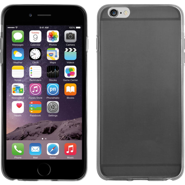PhoneNatic Case kompatibel mit Apple iPhone 6 Plus / 6s Plus - grau Silikon Hülle Slimcase + 2 Schutzfolien