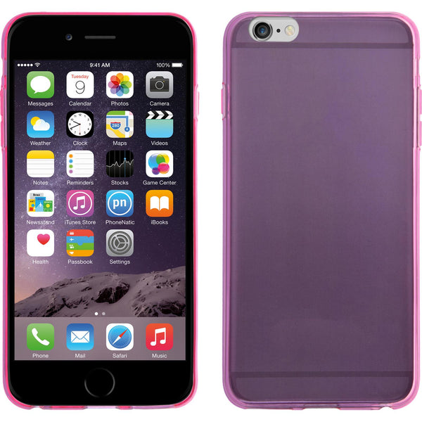 PhoneNatic Case kompatibel mit Apple iPhone 6 Plus / 6s Plus - pink Silikon Hülle Slimcase + 2 Schutzfolien