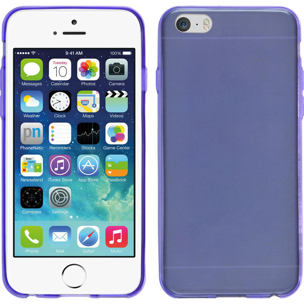 PhoneNatic Case kompatibel mit Apple iPhone 6s / 6 - lila Silikon Hülle Slimcase + 2 Schutzfolien