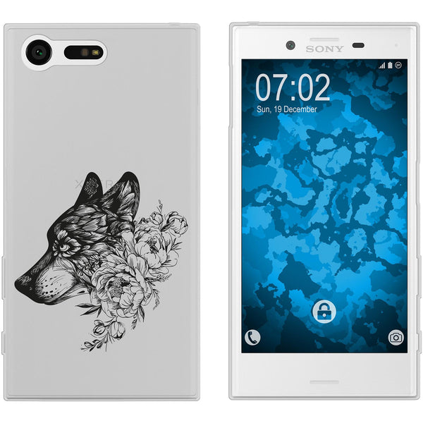 Xperia X Compact Silikon-Hülle Floral Wolf M3-1 Case