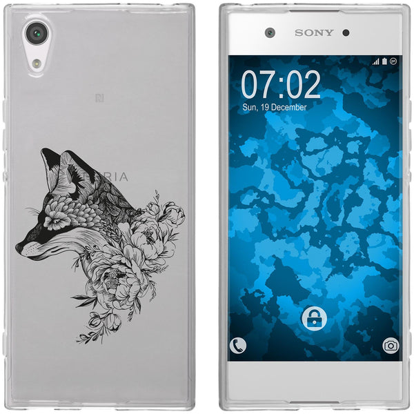 Xperia XA1 Silikon-Hülle Floral Fuchs M1-1 Case