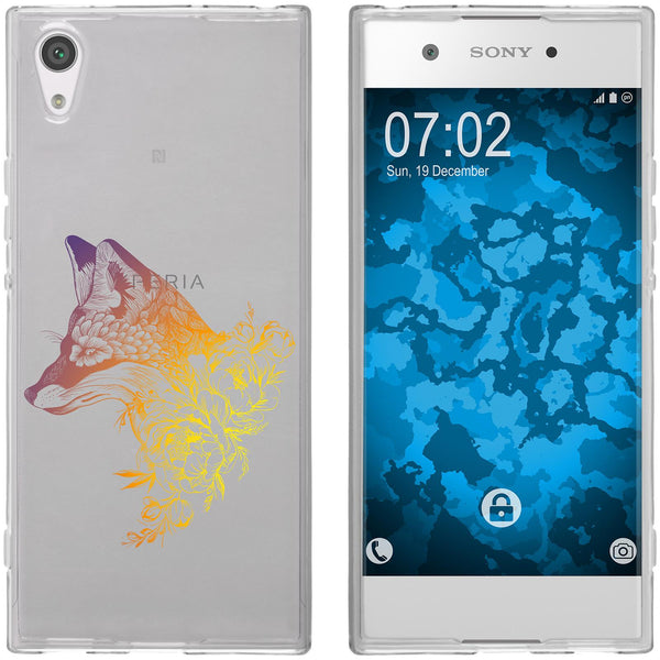 Xperia XA1 Silikon-Hülle Floral Fuchs M1-3 Case