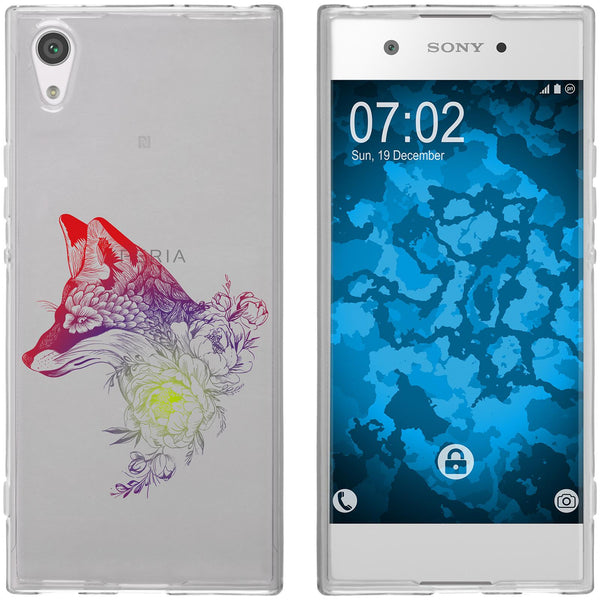 Xperia XA1 Silikon-Hülle Floral Fuchs M1-5 Case